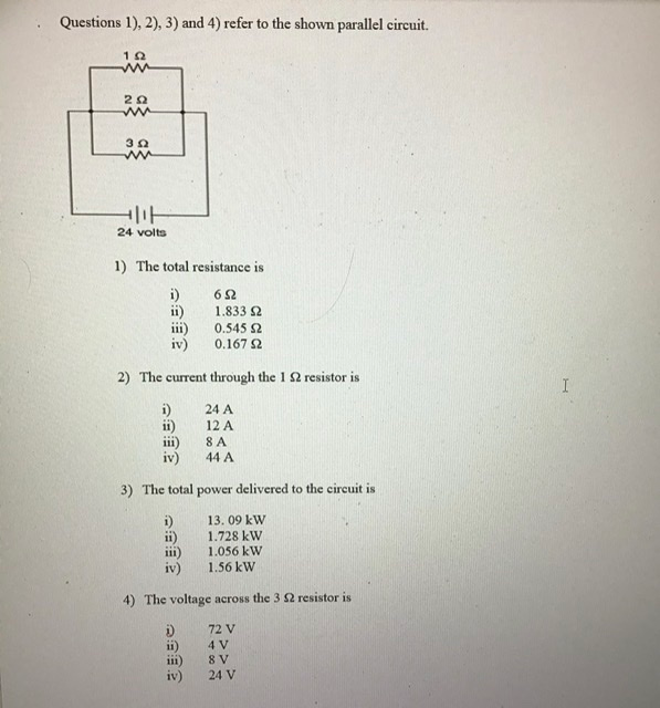 Solved Questions 1), 2), 3) and 4) refer to the shown | Chegg.com