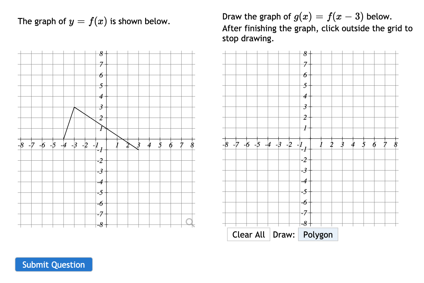 Solved The graph of y = f(x) is shown below. Draw the graph | Chegg.com