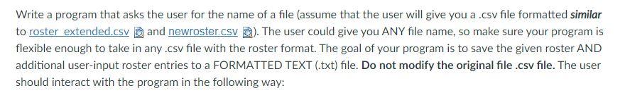 Write a program that asks the user for the name of a | Chegg.com