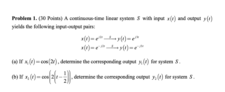 Solved Problem 1 30 Points A Continuous Time Linear