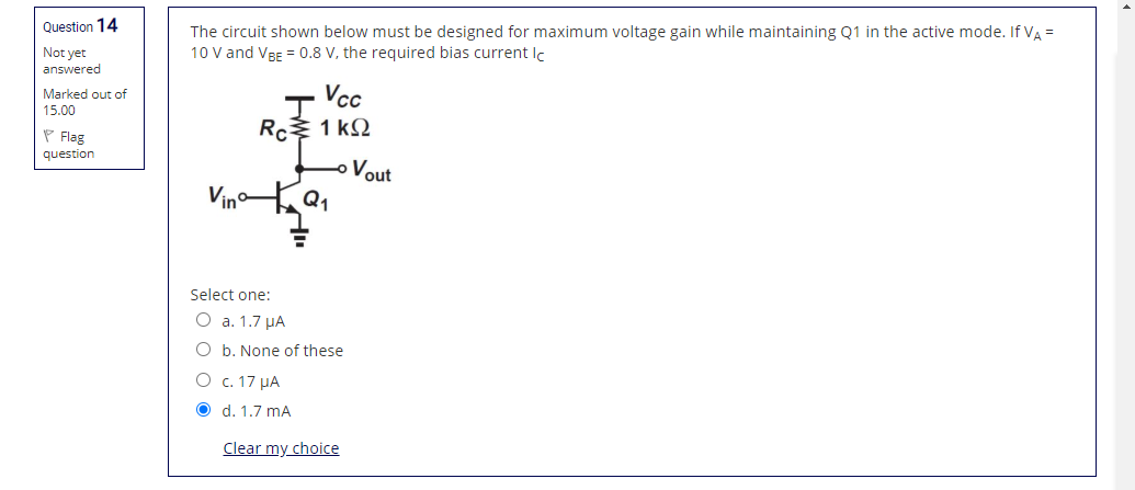 Solved Question 1 For the circuit shown in the figure below, | Chegg.com