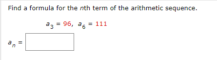 Solved Find a formula for the nth term of the arithmetic | Chegg.com