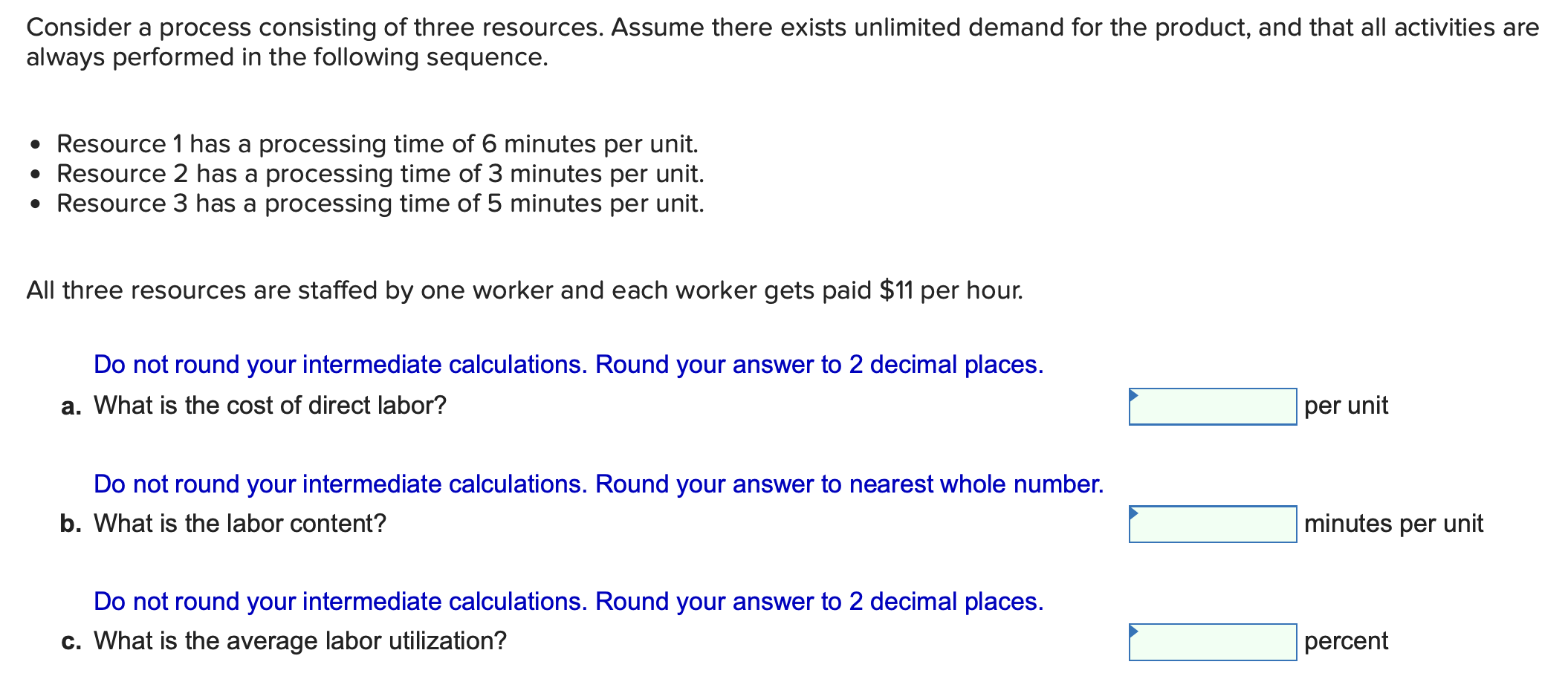 Solved Consider a process consisting of three resources. | Chegg.com