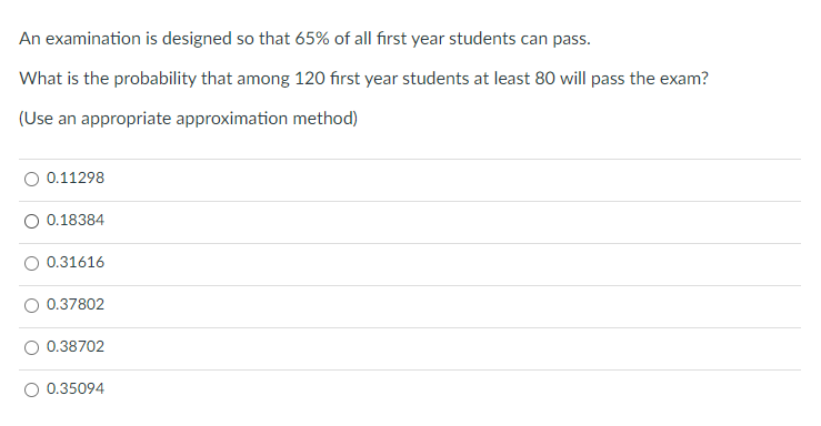 Solved An Examination Is Designed So That 65% Of All First | Chegg.com