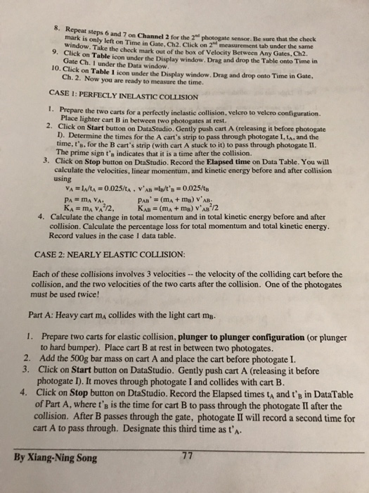 Solved Experiment 9 DYNAMIC CARTS COLLISIONS CONSERVATION