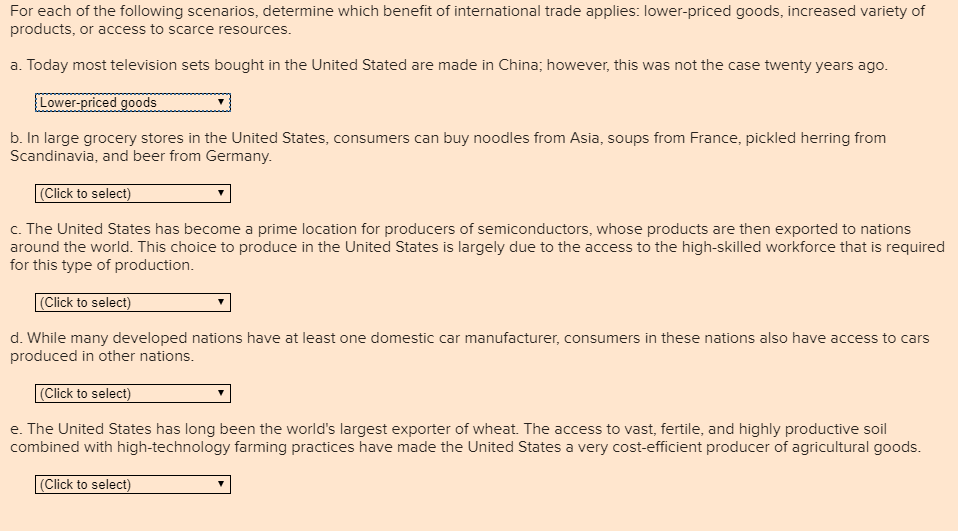 Solved For Each Of The Following Scenarios, Determine Which | Chegg.com