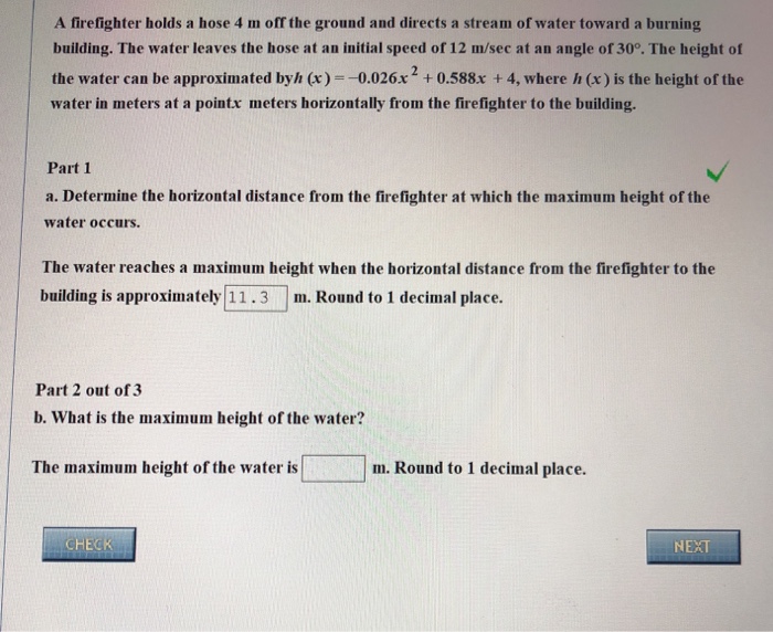 Solved A firefighter holds a hose 4 m off the ground and | Chegg.com