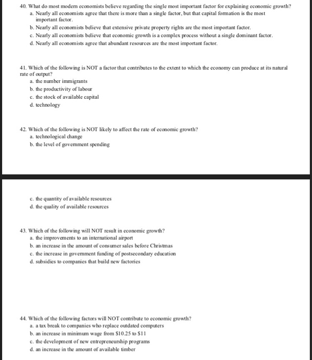 Solved 40 What Do Most Modem Economists Believe Regarding Chegg