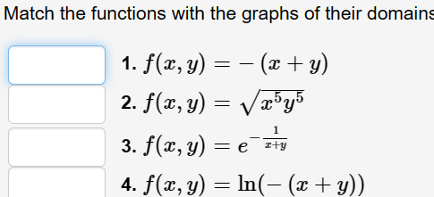 Solved Match the functions with the graphs of their | Chegg.com