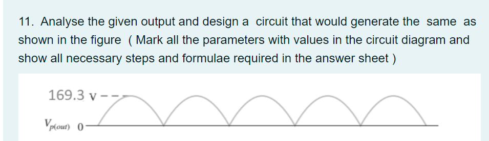 Solved 11. Analyse the given output and design a circuit | Chegg.com
