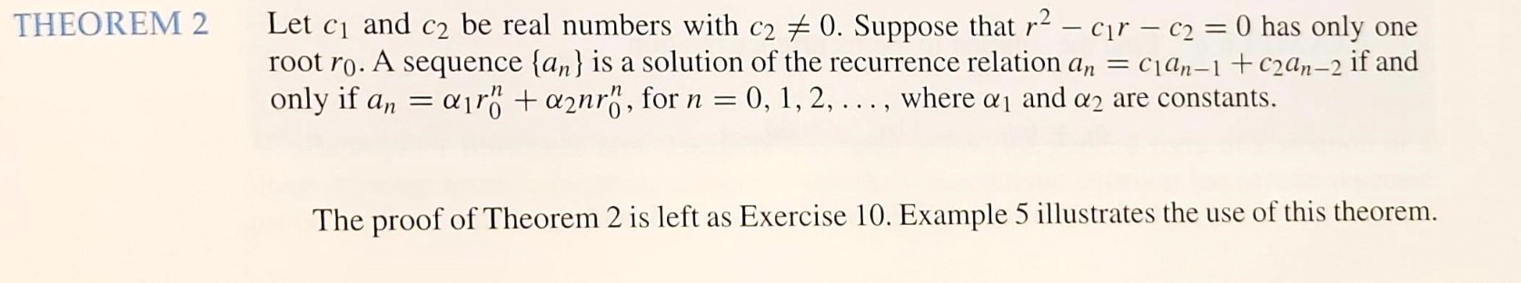 Solved Let c1 and c2 be real numbers with c2 =0. Suppose | Chegg.com