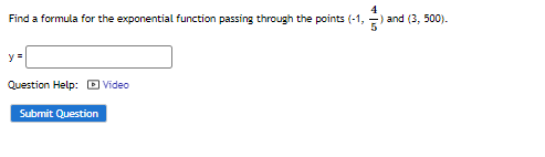 Solved Find a formula for the exponential function passing | Chegg.com