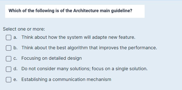 Solved Which of the following is of the Architecture main | Chegg.com