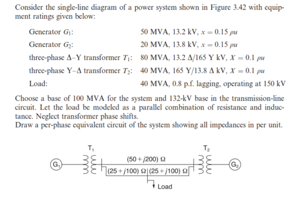 Solved Consider The Single-line Diagram Of A Power System | Chegg.com