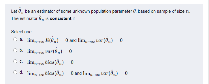 Solved Letôn be an estimator of some unknown population | Chegg.com