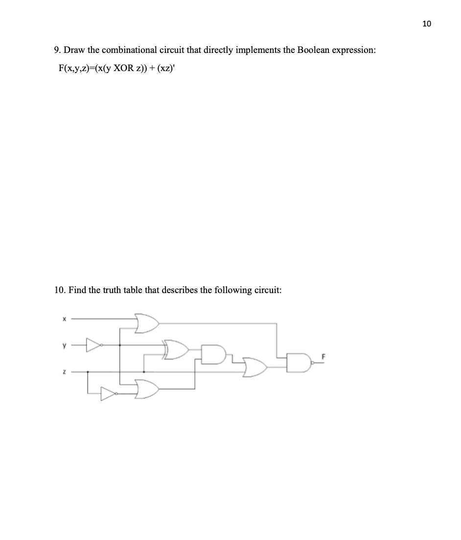 Solved 10 9 Draw The Combinational Circuit That Directly 5192