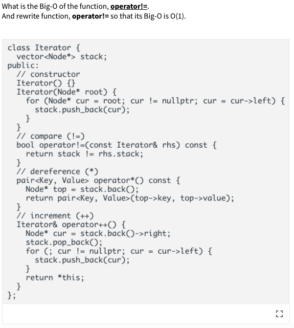 Solved What is the Big-O of the function, operator!s. And | Chegg.com