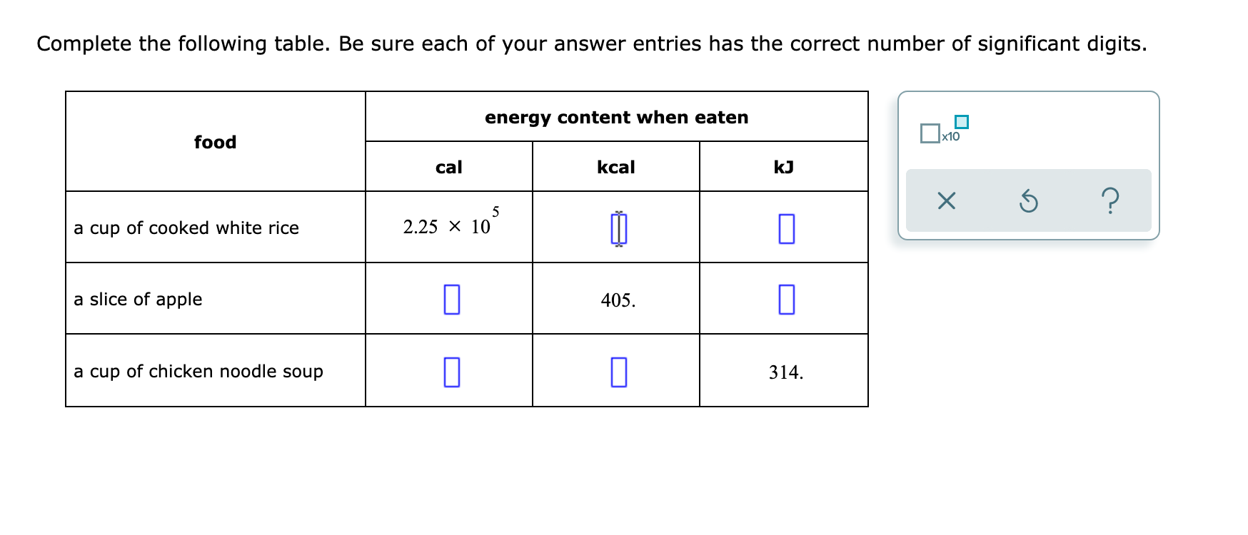 Solved Complete the following table. Be sure each of your