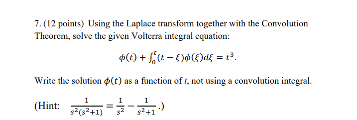 Solved 7 12 Points Using The Laplace Transform Together Chegg Com