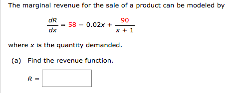 Solved The marginal revenue for the sale of a product can be | Chegg.com