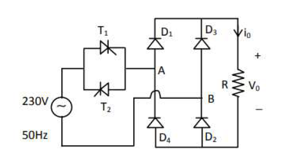 Solved An AC voltage regulator and diode bridge rectifier | Chegg.com