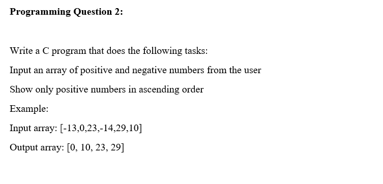 Solved Programming Question 2: Write a C program that does | Chegg.com