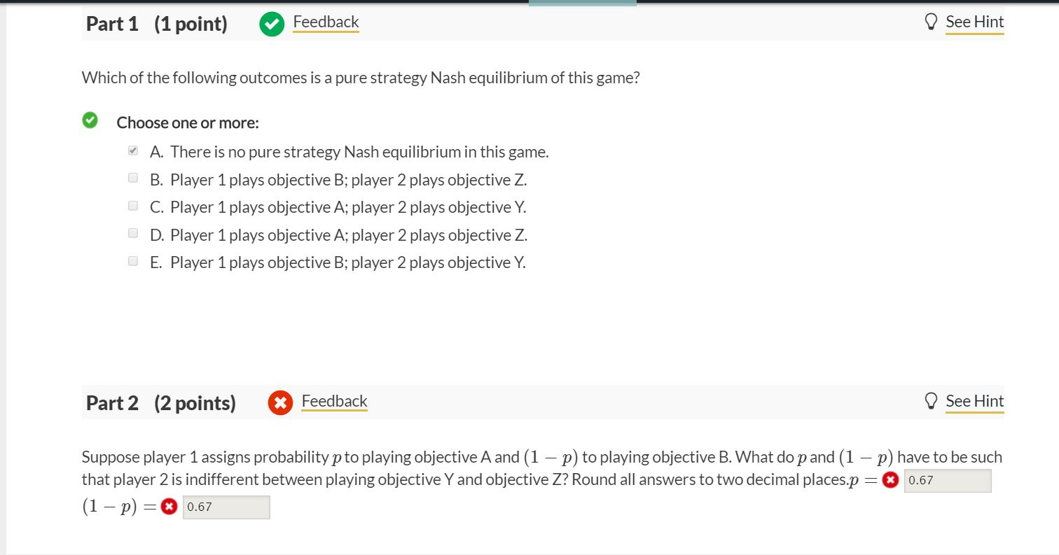 Solved 11 Question (5 points) Player 1 and player 2 are | Chegg.com
