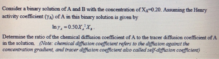 Solved Consider a binary solution of A and B with the | Chegg.com