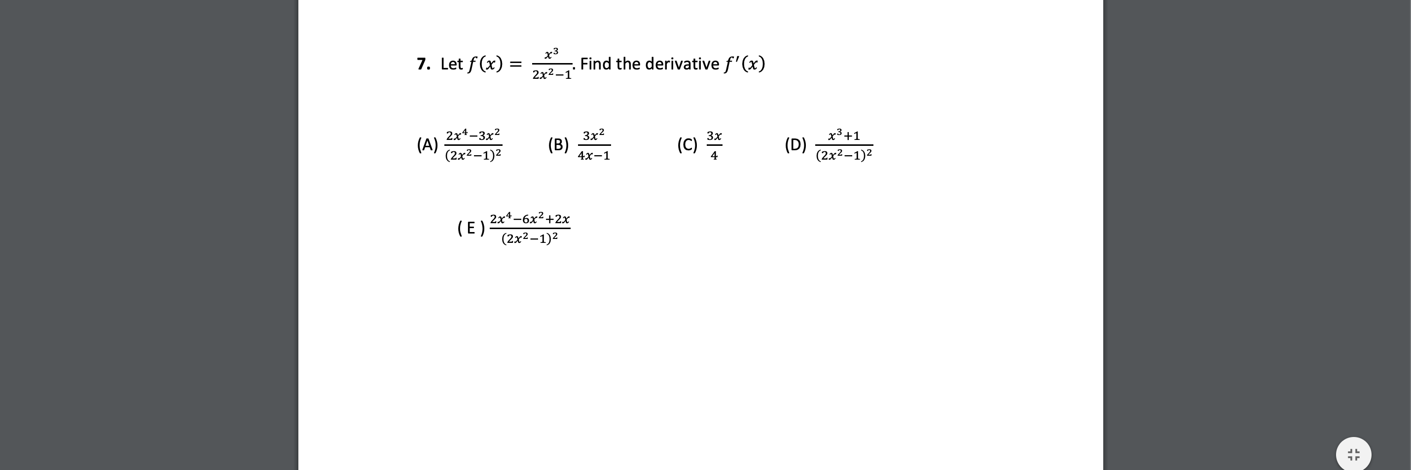 Solved X3 7 Let F X Find The Derivative F X 2x2 1 3x2