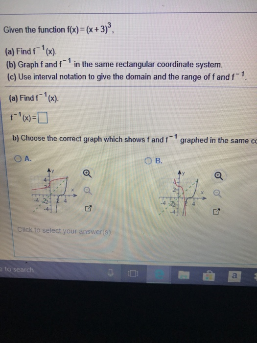 Solved Given the function fx) (x+3), (a) Findf 1x) (b) Graph | Chegg.com