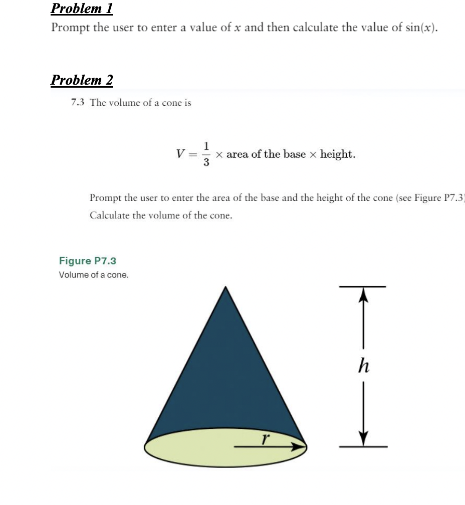 Solved Problem 1 Prompt the user to enter a value of x and | Chegg.com