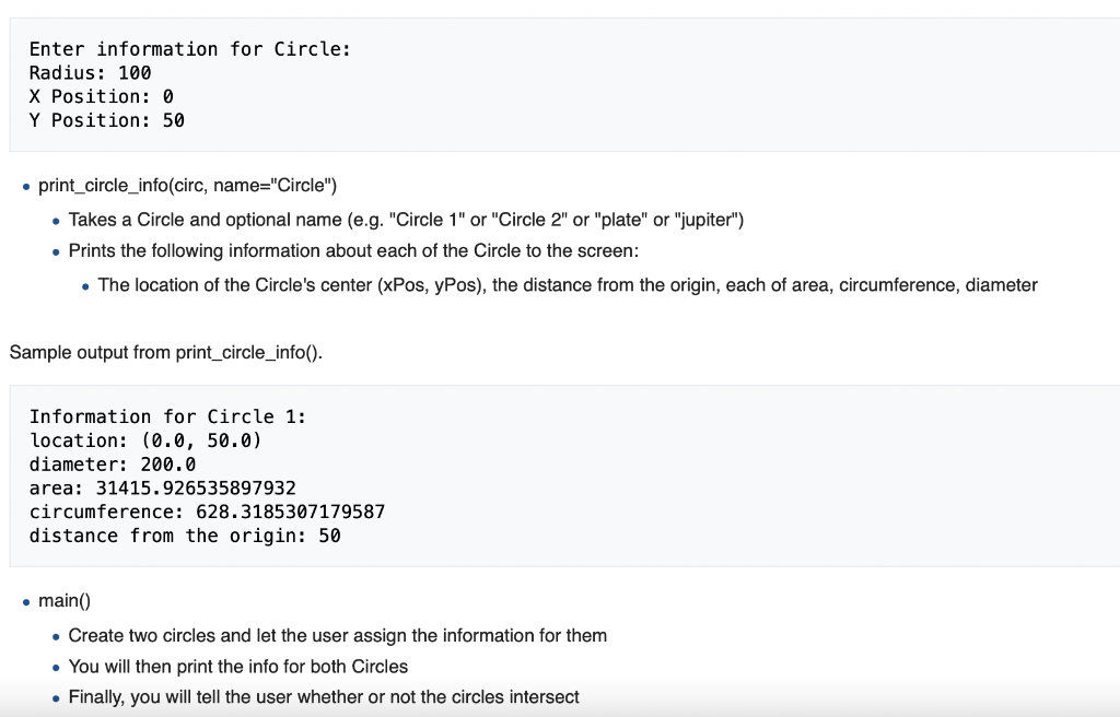 Solved Exercisei : Defining Circle type and Creating a | Chegg.com