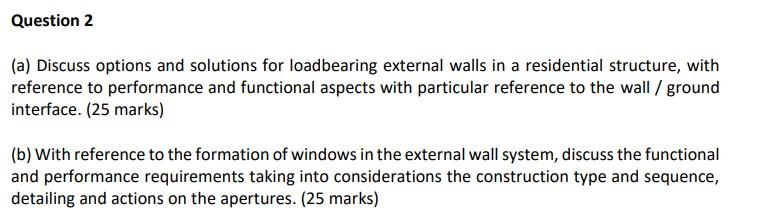 Solved Question 2 (a) Discuss Options And Solutions For | Chegg.com