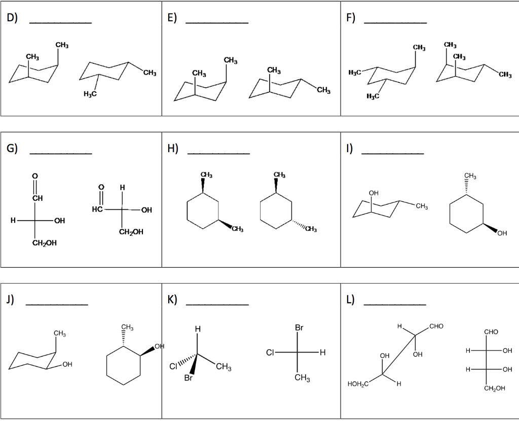 Solved State whether the following structures are identical | Chegg.com