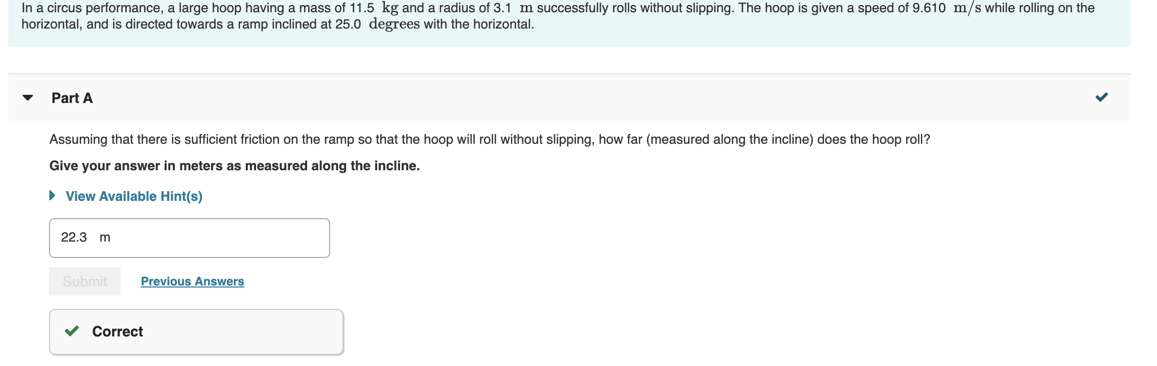 Solved Part A and B are complete. I just need help on Part C | Chegg.com