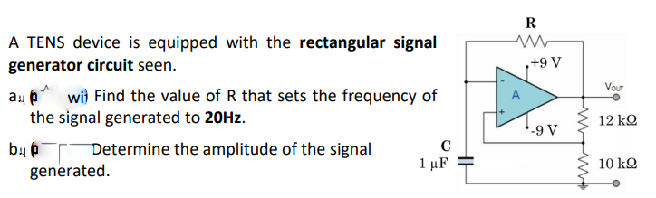 Solved A TENS device is equipped with the rectangular sign | Chegg.com