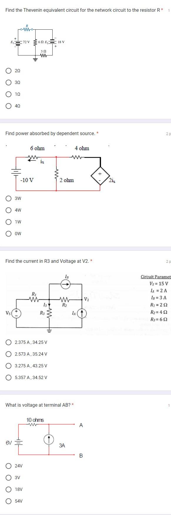Solved Find the Thevenin equivalent circuit for the network | Chegg.com