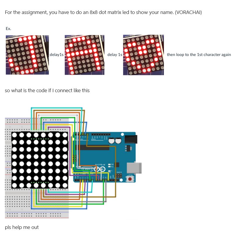 Solved For the assignment, you have to do an 8x8 dot matrix | Chegg.com