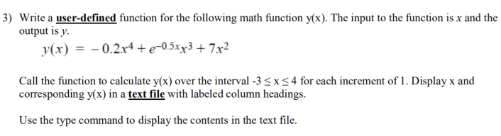 Solved Write a user-defined function for the following math | Chegg.com