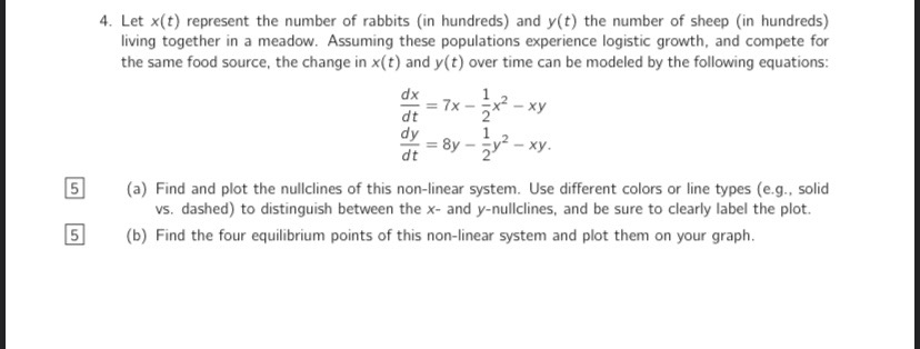 Solved 4. Let X(t) represent the number of rabbits in | Chegg.com