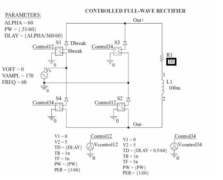 This is full rectifier with RLload circuit using SCR