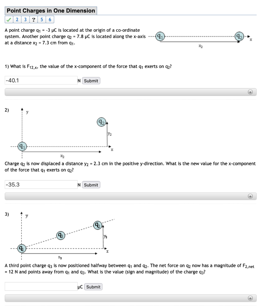 Solved Point Charges in One Dimension 2 3 ? 5 6 A point | Chegg.com