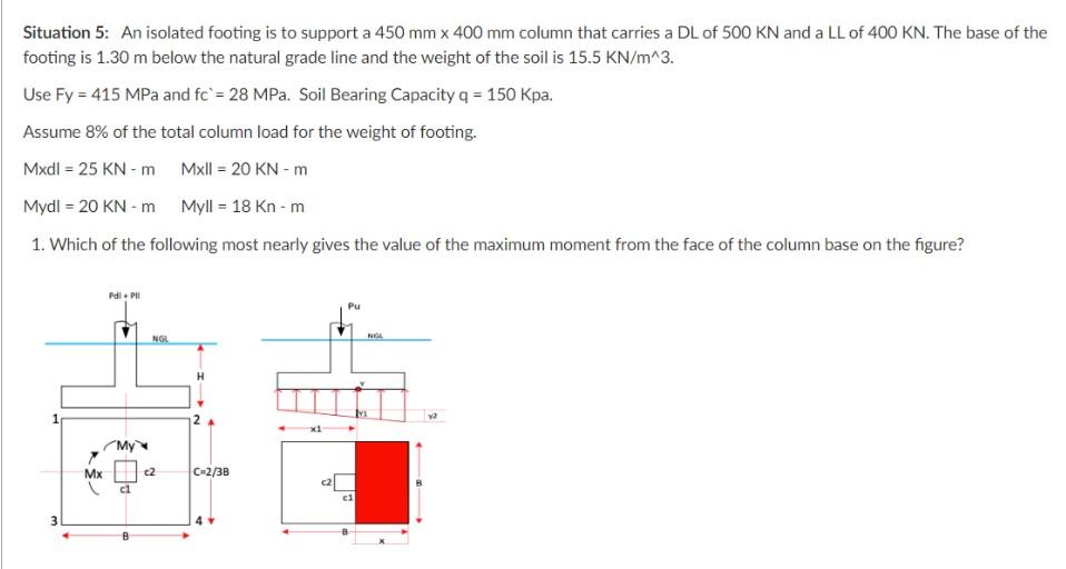 Solved An Isolated Footing Is To Support A 450 Mm X 400 Mm Chegg