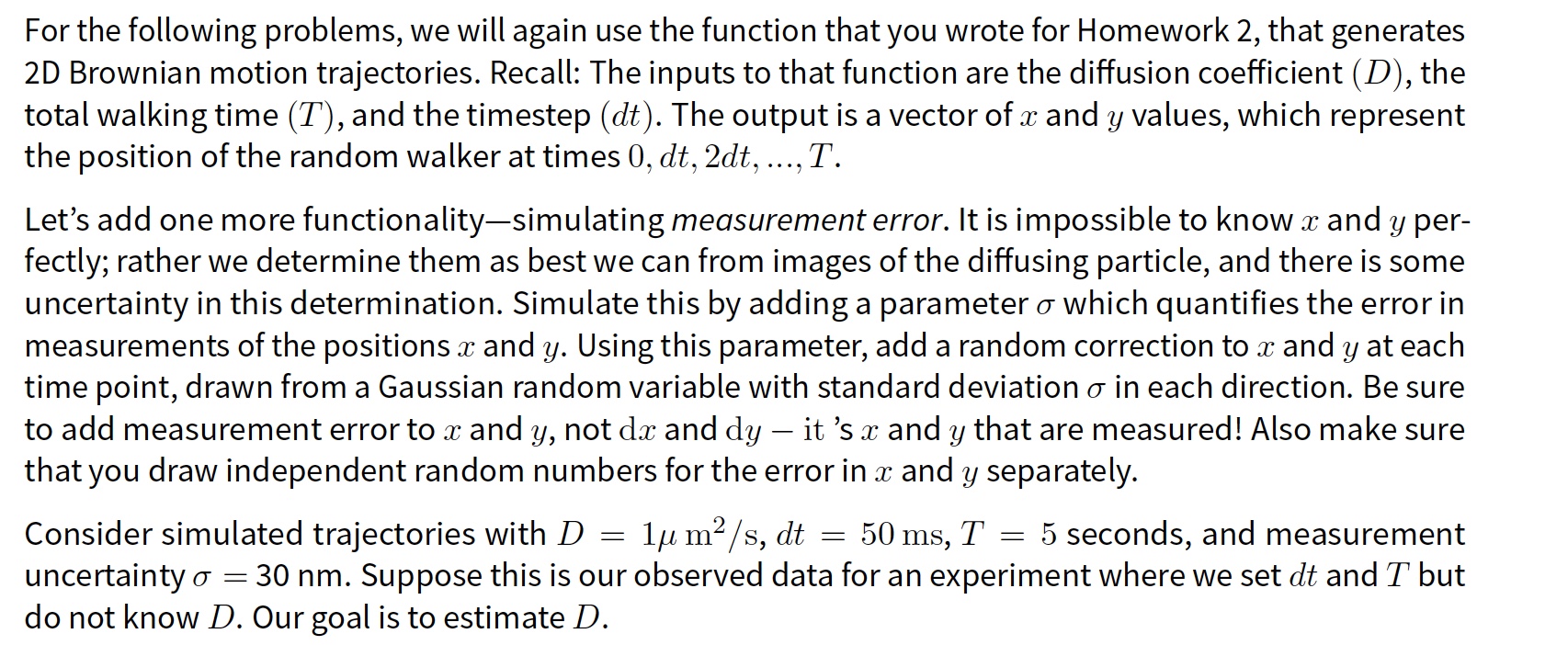 Solved For the following problems, we will again use the | Chegg.com