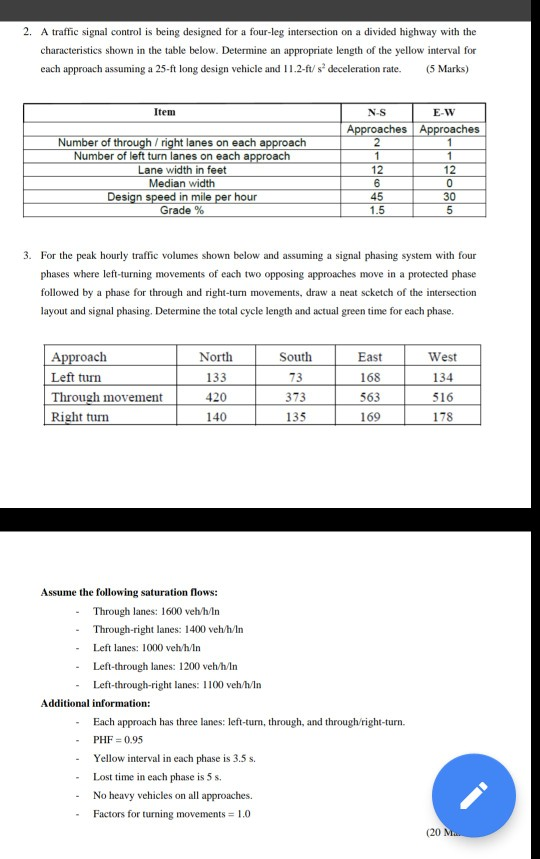 Solved 2. A traffic signal control is being designed for a
