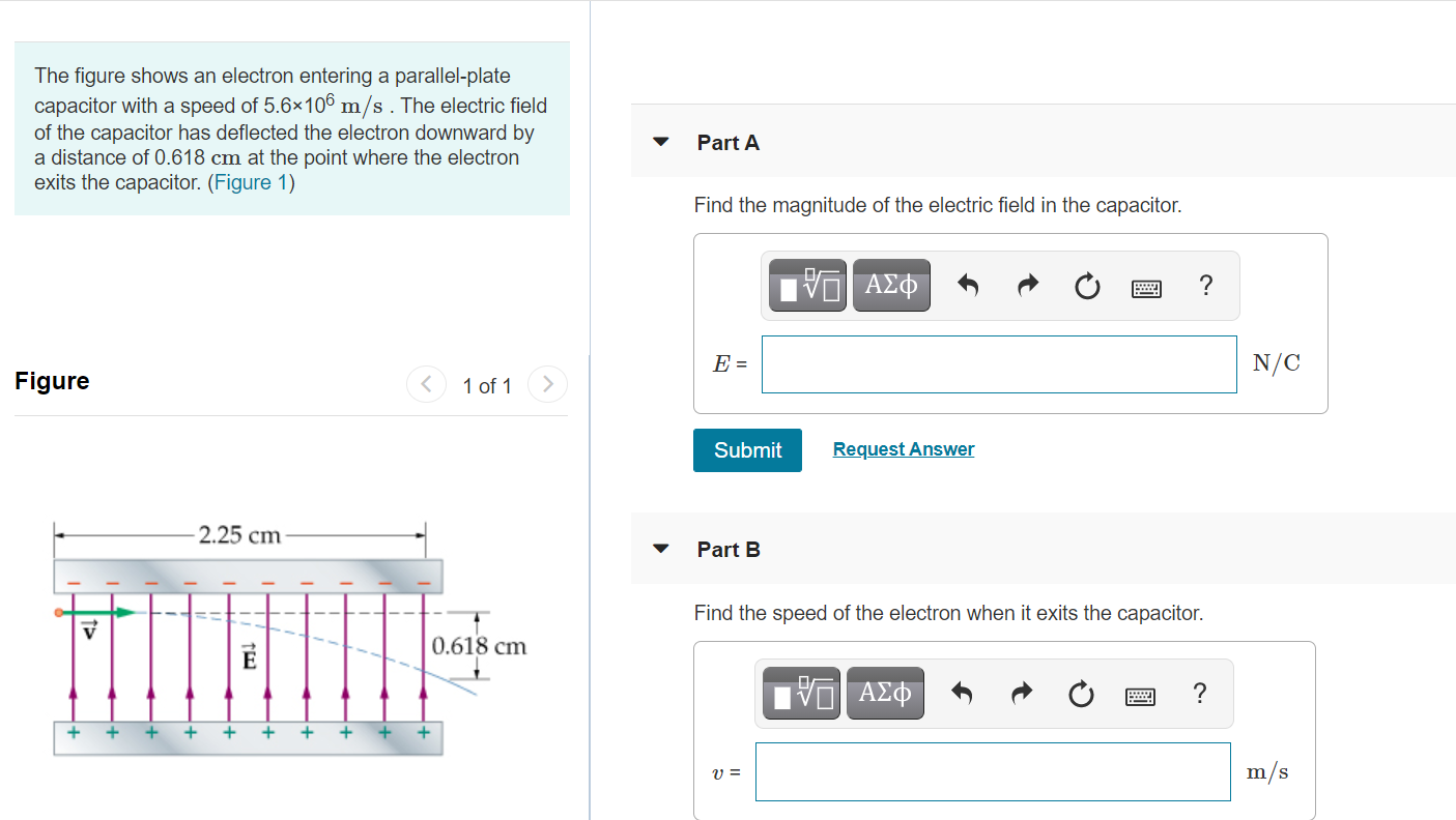 Solved The figure shows an electron entering a | Chegg.com