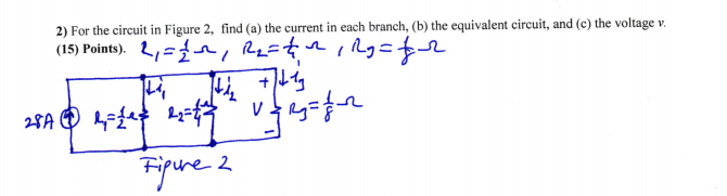 Solved 2) For the circuit in Figure 2, find (a) the current | Chegg.com