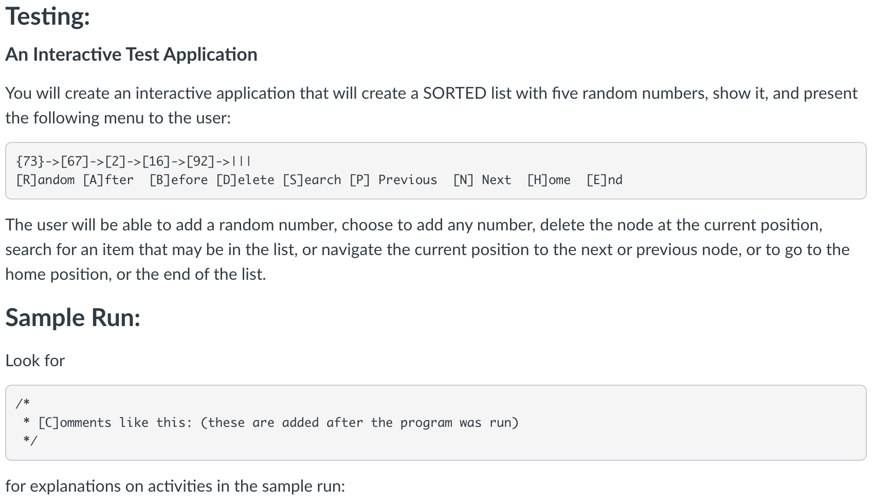 Sorted List Overview: This is yet another class that | Chegg.com