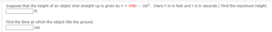 Solved Suppose that the height of an object shot straight up | Chegg.com