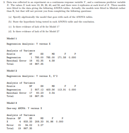 Solved 3. Data was collected in an experiment on a | Chegg.com